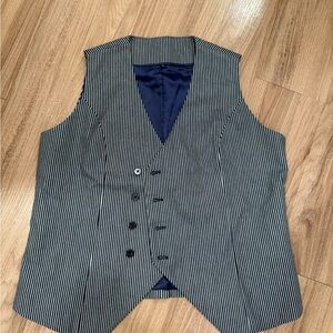 Classic Black and White Striped Men's Vest